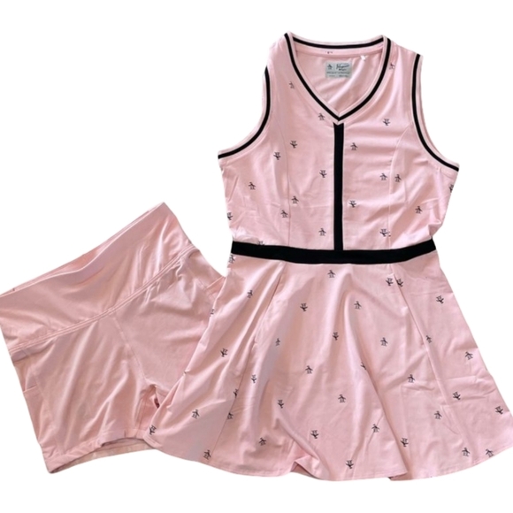 NWT Original Penguin Logo Tennis Dress Pink Sleeveless Athletic Size M - Picture 13 of 16